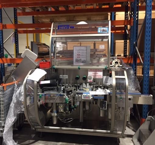 high speed linear labelling machine for ampoules, vials or cylindrical containers NERI BL600