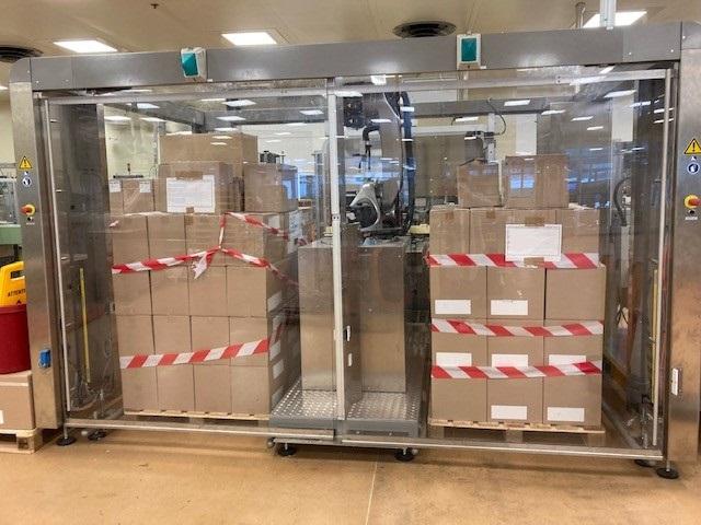 Combined sideloading case packer and palletizer PESTER PEWO FORM SLP 2k